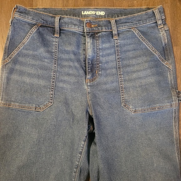 Lands End Women's Carpenter Jeans 16 Medium Wash - Picture 2 of 8